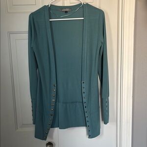 Teal Open Cardigan with Snap Detail